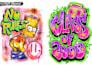 do graffiti y2k with spray paint airbrush texture for merch